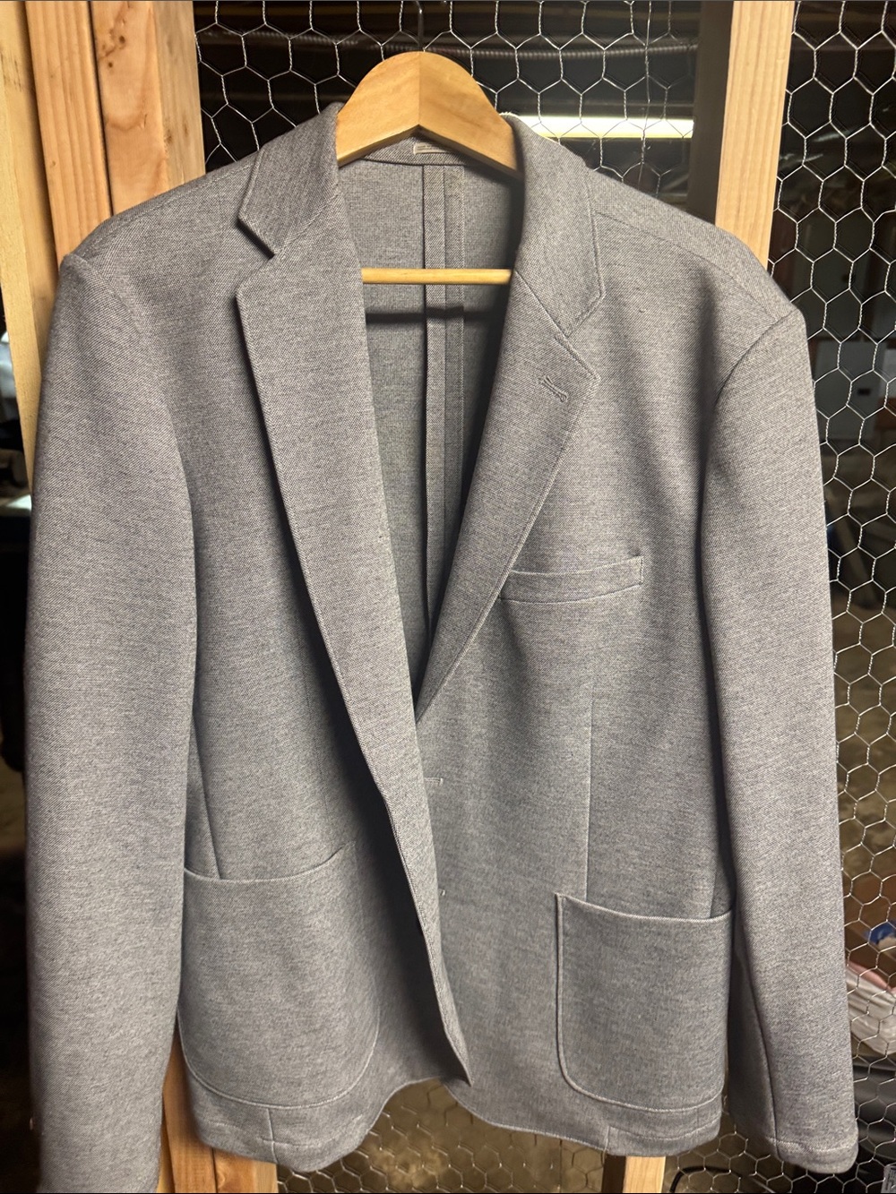 Men's Gray Knit Blazer Sport Coat